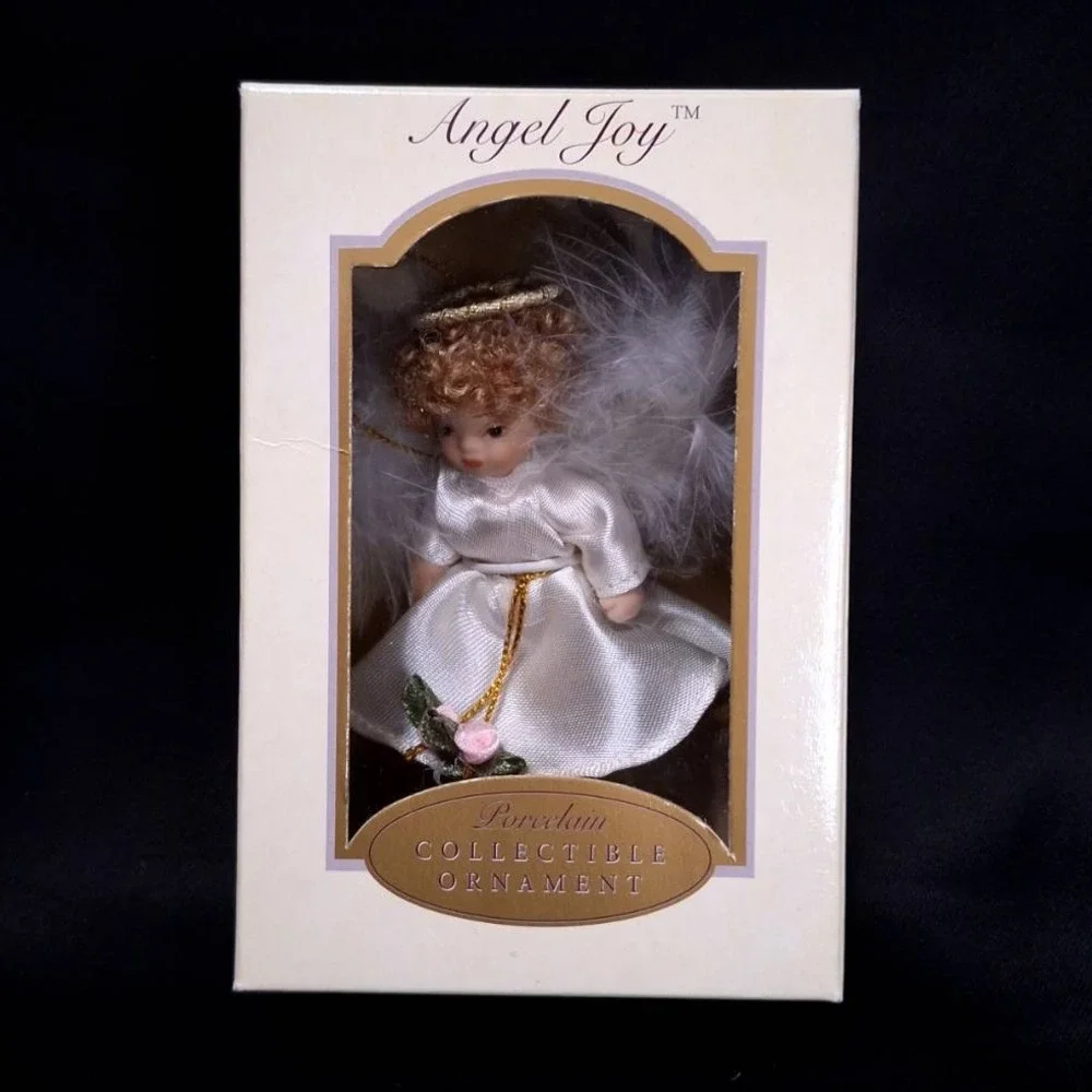 3 Angel Joy Porcelain Collectible Ornament DG Creations 2003‎ Holiday Xmas Decor